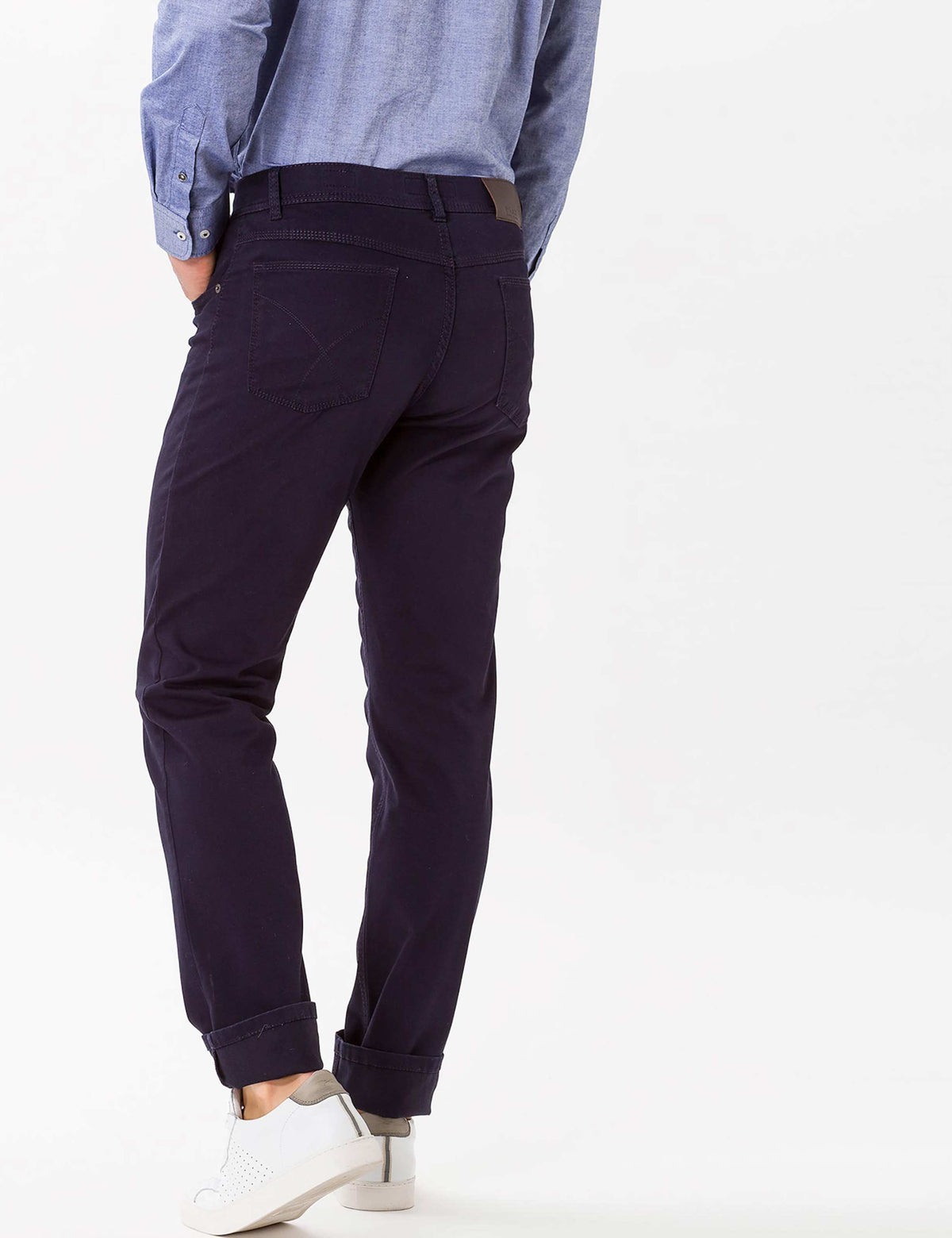 Brax Cooper Fancy five-pocket pant in perma blue, back on model